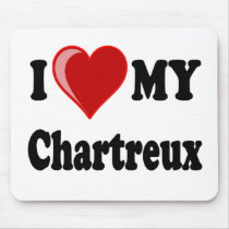 I Love (Heart) My Chartreux Cat Mouse Pads