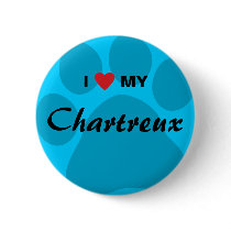 I Love (Heart) My Chartreux Cat Pawprint Design