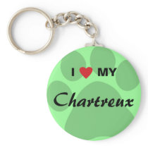 I Love (Heart) My Chartreux Cat Pawprint Design