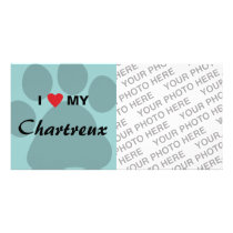 I Love (Heart) My Chartreux Cat Pawprint Design