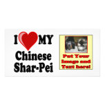 I Love (Heart) My Chinese Shar-Pei Dog Photo Card