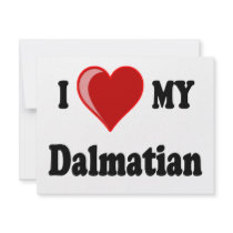 I Love (Heart) My Dalmatian Dog Custom Invite