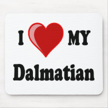 I Love (Heart) My Dalmatian Dog Mousepad