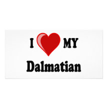 I Love (Heart) My Dalmatian Dog Photo Greeting Card