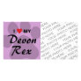 I Love (Heart) My Devonshire Rex Cat Pawprint Custom Photo Card
