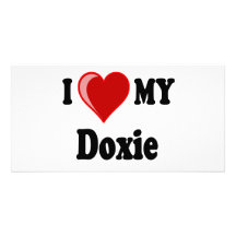 I Love (Heart) My Doxie Dog Photo Card Template