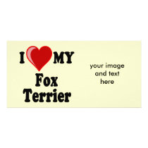 I Love (Heart) My Fox Terrier Dog Picture Card