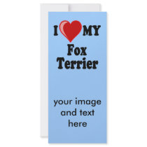 I Love (Heart) My Fox Terrier Dog Rack Card