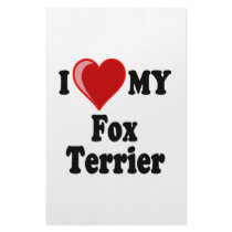 I Love (Heart) My Fox Terrier Dog Customized Stationery