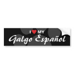 I Love (Heart) My Galgo Espanol Bumper Stickers