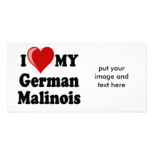 I Love (Heart) My German Malinois Dog Photo Card