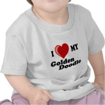 I Love (Heart) My Golden Doodle Dog T Shirts