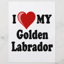 I Love (Heart) My Golden Labrador Dog Flyer Design