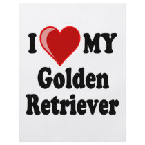 I Love (Heart) My Golden Retriever Dog Flyer Design