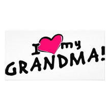 I love (heart) my grandma! personalized photo card