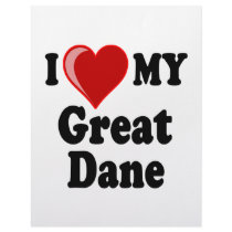 I Love (Heart) My Great Dane Dog Custom Letterhead