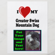 I Love (Heart) My Greater Swiss Mountain Dog Full Color Flyer
