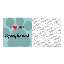 I Love (Heart) My Greyhound Paw Print