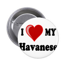 I Love (Heart) My Havanese Dog Buttons