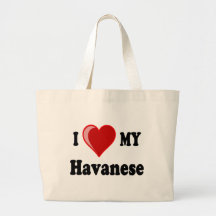 I Love (Heart) My Havanese Dog Canvas Bag