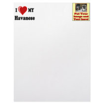 I Love (Heart) My Havanese Dog Custom Letterhead