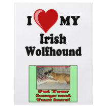 I Love (Heart) My Irish Wolfhound Dog Flyer Design