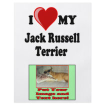 I Love (Heart) My Jack Russell Terrier Dog Personalized Flyer