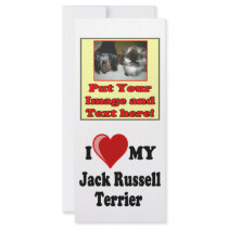 I Love (Heart) My Jack Russell Terrier Dog Full Color Rack Card