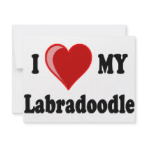 I Love (Heart) My Labradoodle Dog Personalized Announcement