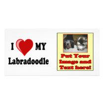 I Love (Heart) My Labradoodle Dog Picture Card