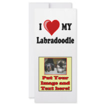 I Love (Heart) My Labradoodle Dog Rack Card Template