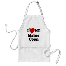 I Love (Heart) My Maine Coon Cat Apron