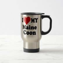 I Love (Heart) My Maine Coon Cat Coffee Mug