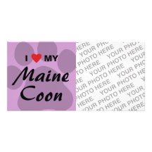 I Love (Heart) My Maine Coon Cat Pawprint Picture Card
