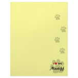I Love (Heart) My Mastiff Pawprint Letterhead