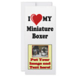I Love (Heart) My Miniature Boxer Dog rack cards