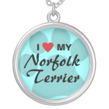 I Love (Heart) My Norfolk Terrier Custom Necklace