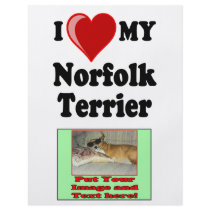 I Love (Heart) My Norfolk Terrier Dog Flyer