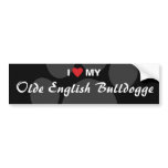 I Love (Heart) My Olde English Bulldogge Bumper Stickers