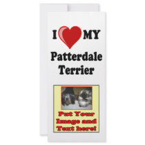 I Love (Heart) My Patterdale Terrier Dog Rack Card