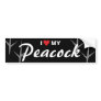 I Love (Heart) My Peacock Bird Tracks Design Bumper Sticker