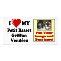 I Love (Heart) My Petit Basset Griffon Vendéen Dog Photo Card