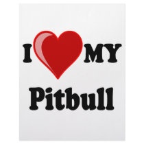 I Love (Heart) My Pitbull Dog Custom Letterhead