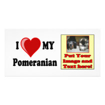 I Love (Heart) My Pomeranian Dog Picture Card