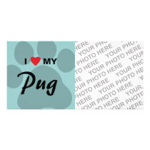 I Love (Heart) My Pug Pawprint