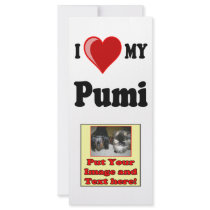 I Love (Heart) My Pumi Dog Rack Cards