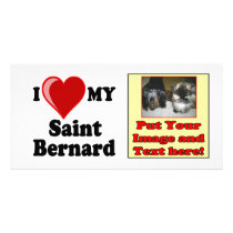 I Love (Heart) My Saint Bernard Dog Photo Cards