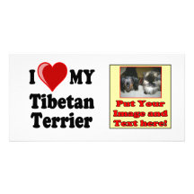 I Love (Heart) My Tibetan Terrier Dog Picture Card