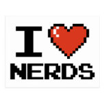 I Love Heart Nerds Post Card