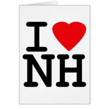 I Love Heart New Hampshire Cards